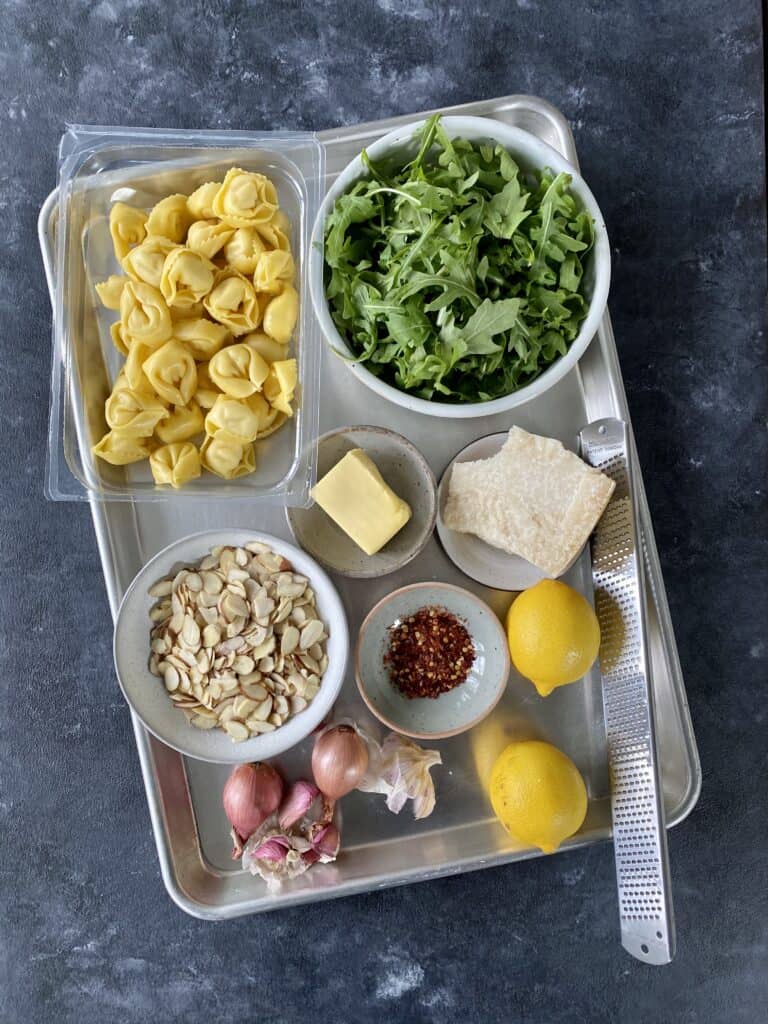 Tortellini with Brown Butter, Almonds & Arugula - Justin Chapple