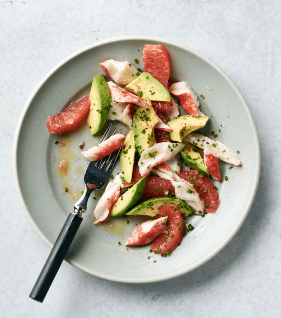 Krab, grapefruit & avocado salad