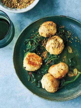 Ricotta Gnudi with Spinach & Dukka