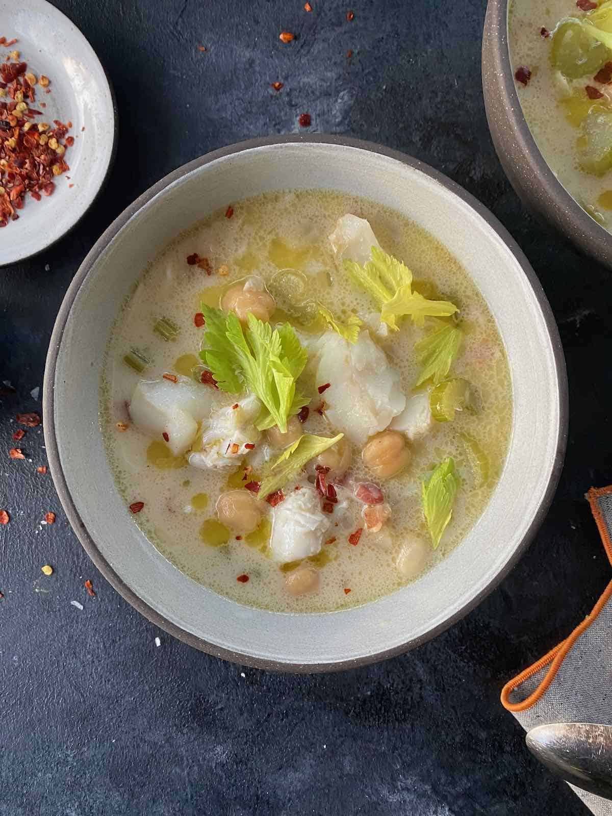 Cod Chowder with Crab & Chickpeas Justin Chapple