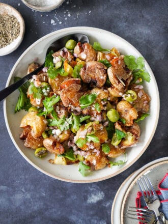 Crispy Potato Salad with Olives and Herbs